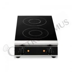 Piano Di Cottura Professionale In Vetroceramica 2 Zone Cottura L 360 Mm X P 670 Mm X H 120 Mm