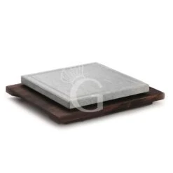 Pietra Ollare Rettangolare Con Base In Faggio, L 250 X P 400 Mm