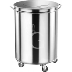 Portarifiuti Carrellato In Acciaio Inox Diametro 460 Mm 100 LT