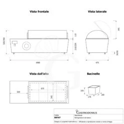Refrigeratore Da Banco +2/+12°C - L 1950 Mm X P 475 Mm X H 320/350 Mm, Completo Di 8 Bacinelle -Vendite Gastrodomus refrigeratore da banco 212c l 1950 mm x p 475 mm x h 320350 mm 9