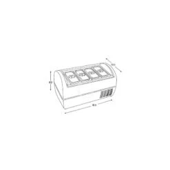 Refrigeratore Da Banco Per Gelato 0/-22°C - L 925 Mm X P 505 Mm X H 620 Mm -Vendite Gastrodomus refrigeratore da banco per gelato l 925 mm x p 505 mm x h 620 mm 1