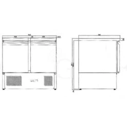 Saladette Refrigerata 2 Porte, Temperatura -12°C/-18°C, Piano In Inox -Vendite Gastrodomus saladette refrigerata 2 porte temperatura 12c 18c piano in inox 2