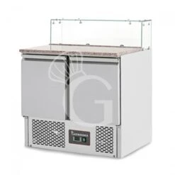Saladette Refrigerata 2 Porte Temperatura +2°C/+8°C, Vetro, Piano In Granito -Vendite Gastrodomus saladette refrigerata 2 porte temperatura 2c8c vetro piano in granito 1
