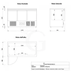 Saladette Refrigerata 3 Porte, Temperatura +2°C/+8°C, Piano In Inox -Vendite Gastrodomus saladette refrigerata 3 porte temperatura 2c8c piano in inox 3
