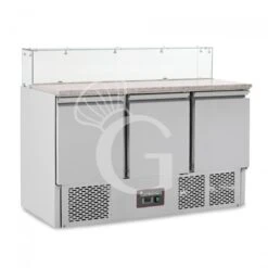 Saladette Refrigerata 3 Porte, Temperatura +2°C/+8°C, Vetro, Piano In Granito, Predisposta Per 8 Bacinelle Da 1/6 -Vendite Gastrodomus saladette refrigerata 3 porte temperatura 2c8c vetro piano in granito 2