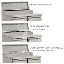 Saladette Refrigerata Con 2 Porte, Temperatura + 2°C/+ 8°C, Coperchio In Acciaio Inox -Vendite Gastrodomus saladette refrigerata con 2 porte temperatura 2c 8c coperchio in acciaio inox 5