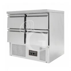 Saladette Refrigerazione Statica Con 4 Cassetti, Piano In Inox E Temperatura +2°C/+8°C -Vendite Gastrodomus saladette refrigerazione statica con 4 cassetti piano in inox e temperatura 2c8c 1
