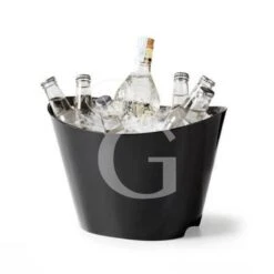 Secchiello Ovale Per Champagne In Acrilico Nero L 325 X P 235 X H 220 Mm