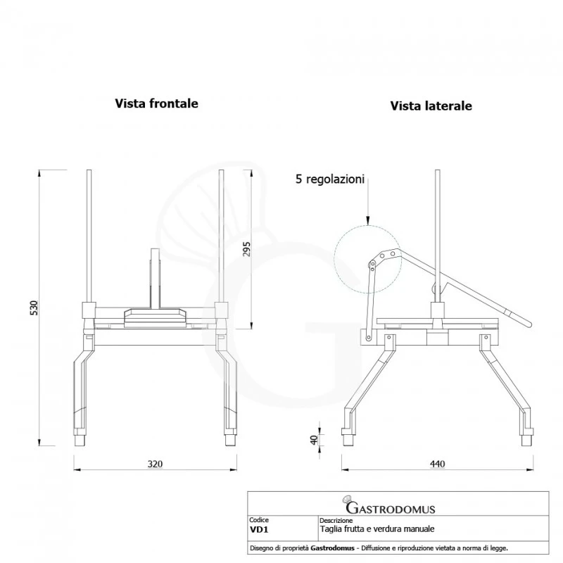 Taglia Frutta E Verdura Manuale Bastoncini L 320 Mm X P 440 Mm X H 530 Mm 8 Taglia Frutta E Verdura Manuale Bastoncini L 320 Mm X P 440 Mm X H 530 Mm - immagine 6