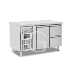 Tavolo Refrigerato 2 Cassetti 1 Porta 700 Mm +2°C/+8°C Motore A Sinsitra -Vendite Gastrodomus tavolo frigo con 1 porta e 2 cassetti prof 700 e temperatura 2c8c 11