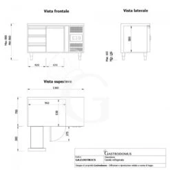 Tavolo Refrigerato 3 Cassetti 1 Porta 700 Mm -2°C/+8°C 15 Tavolo Refrigerato 3 Cassetti 1 Porta 700 Mm -2°C/+8°C -Vendite Gastrodomus tavolo frigo con 1 porta e 3 cassetti prof 700 e temperatura 2c8c 13