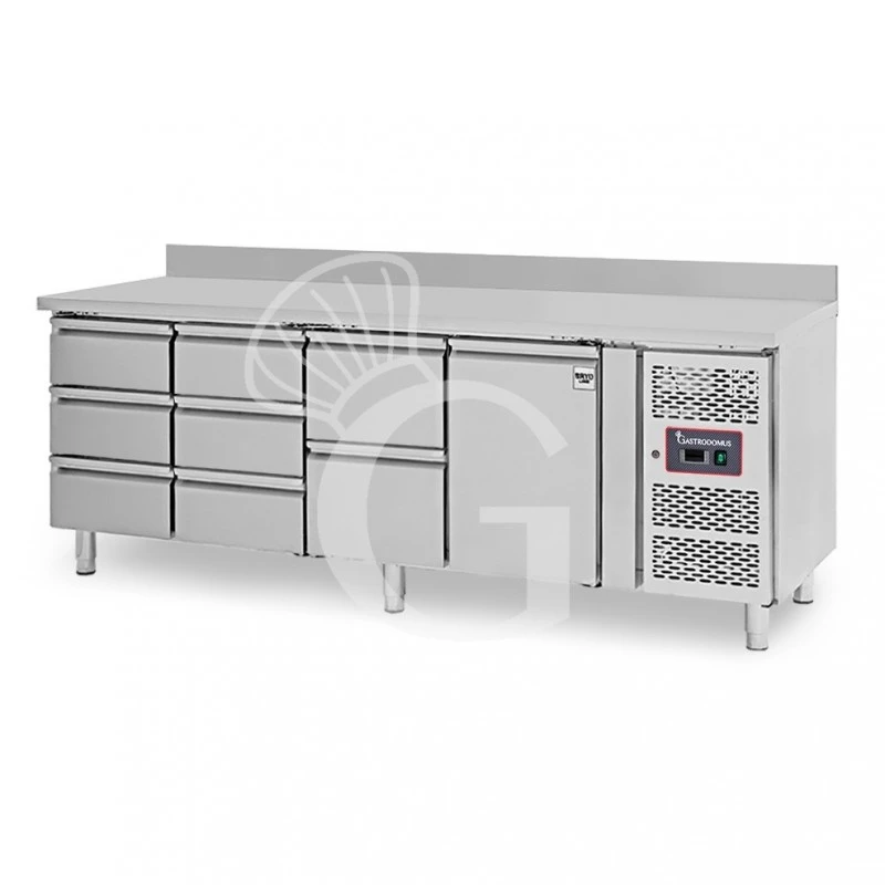 Tavolo Refrigerato 8 Cassetti 1 Porta 700 Mm -2°C/+8°C Alzatina Per Gastronomia 4 Tavolo Refrigerato 8 Cassetti 1 Porta 700 Mm -2°C/+8°C Alzatina Per Gastronomia - immagine 2