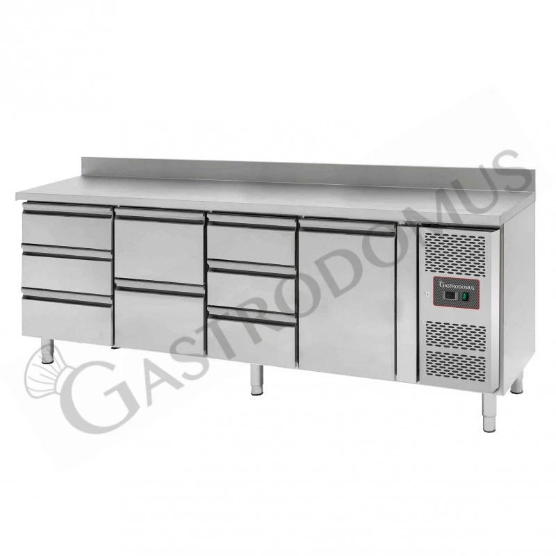 Tavolo Refrigerato 8 Cassetti 1 Porta 700 Mm -2°C/+8°C Alzatina 4 Tavolo Refrigerato 8 Cassetti 1 Porta 700 Mm -2°C/+8°C Alzatina - immagine 2