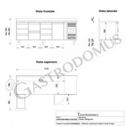 Tavolo Refrigerato 8 Cassetti 1 Porta 700 Mm -2°C/+8°C Alzatina 20 Tavolo Refrigerato 8 Cassetti 1 Porta 700 Mm -2°C/+8°C Alzatina -Vendite Gastrodomus tavolo frigo con 1 porta e 8 cassetti alzatina prof700 e temperatura 2c8c 19