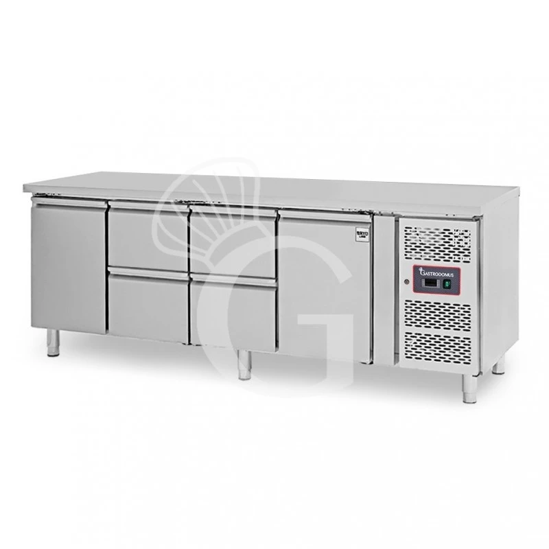 Tavolo Refrigerato 4 Cassetti 2 Porte 700 Mm -2°C/+8°C Per Gastronomia 5 Tavolo Refrigerato 4 Cassetti 2 Porte 700 Mm -2°C/+8°C Per Gastronomia - immagine 3