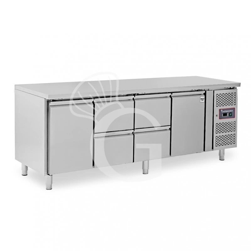 Tavolo Refrigerato 4 Cassetti 2 Porte 700 Mm -2°C/+8°C Per Gastronomia 6 Tavolo Refrigerato 4 Cassetti 2 Porte 700 Mm -2°C/+8°C Per Gastronomia - immagine 4