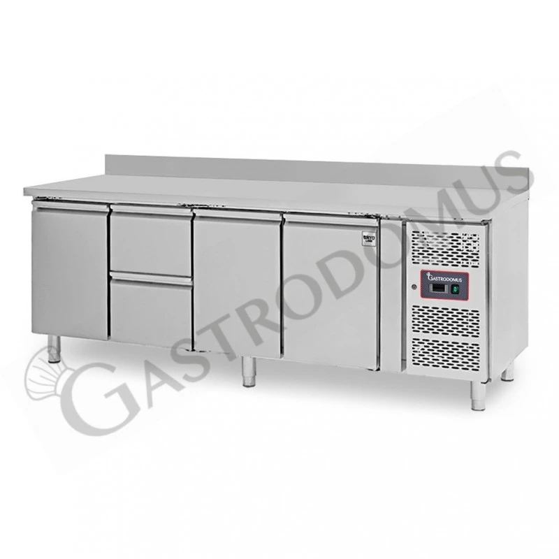 Tavolo Refrigerato 2 Cassetti 3 Porte 700 Mm -2°C/+8°C Alzatina Per Gastronomia 4 Tavolo Refrigerato 2 Cassetti 3 Porte 700 Mm -2°C/+8°C Alzatina Per Gastronomia - immagine 2