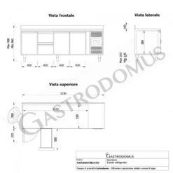 Tavolo Refrigerato 2 Cassetti 3 Porte 700 Mm -2°C/+8°C Alzatina Per Gastronomia 24 Tavolo Refrigerato 2 Cassetti 3 Porte 700 Mm -2°C/+8°C Alzatina Per Gastronomia -Vendite Gastrodomus tavolo frigo con 3 porte e 2 cassetti alzatina prof700 e temperatura 2c8c 9