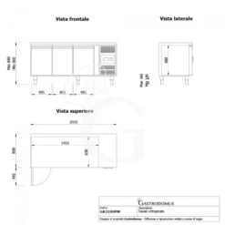 Tavolo Frigo Per Pasticceria 3 Porte Prof. 800 -2°C/+8°C Piano In Granito Classe Energetica C -Vendite Gastrodomus tavolo frigo per pasticceria 3 porte prof 800 2c8c piano in granito classe energetica c 10