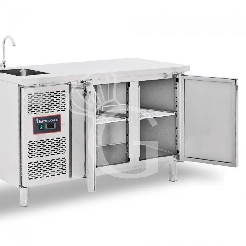 Tavolo Refrigerato 2 Porte Con Lavello,motore A Sinistra,Prof. 700 Mm,temp +2°C/+8°C, Completo Di Rubinetto, Classe Energetica B 7 Tavolo Refrigerato 2 Porte Con Lavello,motore A Sinistra,Prof. 700 Mm,temp +2°C/+8°C, Completo Di Rubinetto, Classe Energetica B - immagine 5