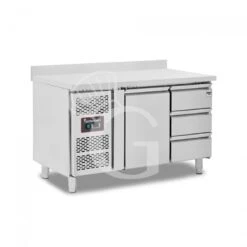 Tavolo Refrigerato 3 Cassetti 1 Porta 700 Mm -2°C/+8°C Alzatina Motore A Sinistra -Vendite Gastrodomus tavolo refrigerato 1 porta e 2 cassetti sinistra alzatina prof 700 2c8c 11
