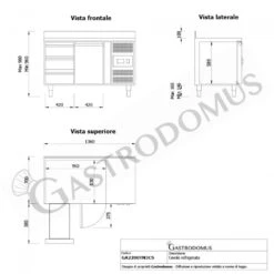 Tavolo Refrigerato 3 Cassetti 1 Porta 700 Mm -2°C/+8°C Alzatina -Vendite Gastrodomus tavolo refrigerato 1 porta e 2 cassetti sinistra alzatina prof 700 2c8c 5