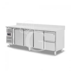 Tavolo Refrigerato 2 Cassetti 3 Porte 700 Mm -2°C/+8°C Alzatina, Motore A Sinistra
