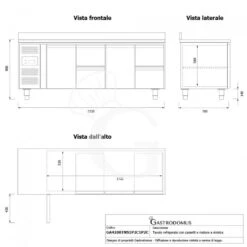 Tavolo Refrigerato 4 Cassetti 2 Porte 700 Mm -2°C/+8°C Alzatina, Motore A Sinistra -Vendite Gastrodomus tavolo refrigerato 4 cassetti 2 porte 700 mm 2c8c alzatina motore a sinistra 6