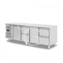 Tavolo Refrigerato 4 Cassetti 2 Porte 700 Mm -2°C/+8°C - Motore A Sinistra