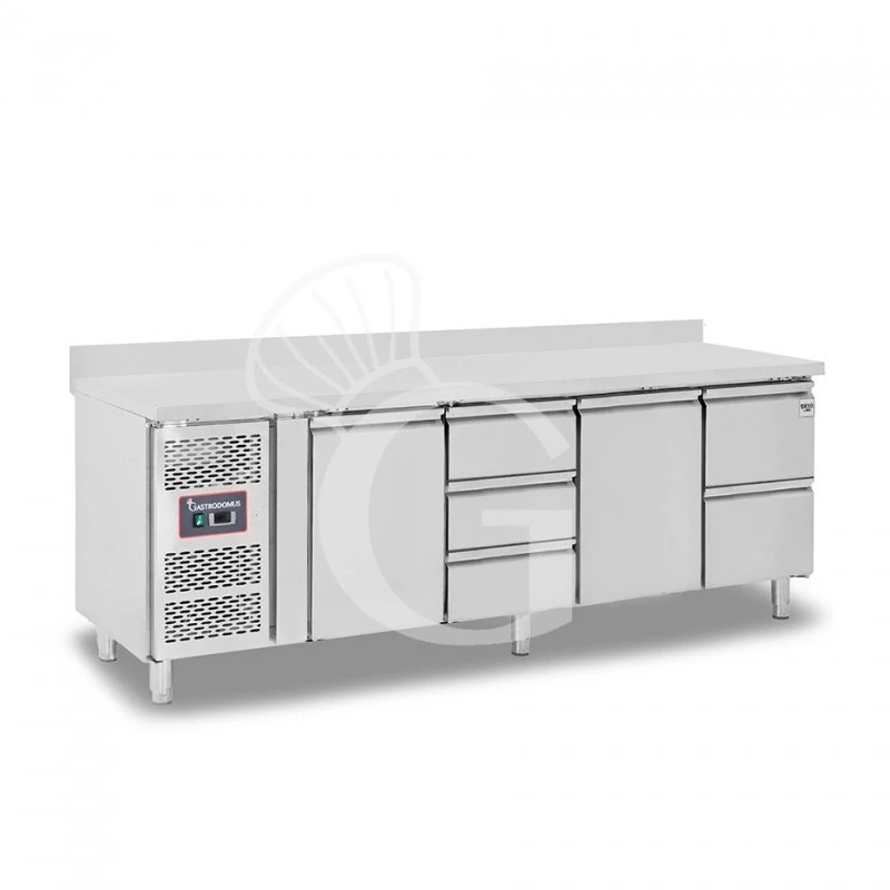 Tavolo Refrigerato 5 Cassetti 2 Porte 700 Mm -2°C/+8°C Alzatina, Motore A Sinistra 5 Tavolo Refrigerato 5 Cassetti 2 Porte 700 Mm -2°C/+8°C Alzatina, Motore A Sinistra - immagine 3