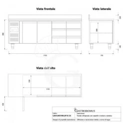 Tavolo Refrigerato 6 Cassetti 2 Porte 700 Mm -2°C/+8°C Alzatina, Motore A Sinistra 18 Tavolo Refrigerato 6 Cassetti 2 Porte 700 Mm -2°C/+8°C Alzatina, Motore A Sinistra -Vendite Gastrodomus tavolo refrigerato 6 cassetti 2 porte 700 mm 2c8c alzatina motore a sinistra 6