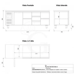 Tavolo Refrigerato 7 Cassetti 1 Porta 700 Mm -2°C/+8°C, Motore A Sinistra -Vendite Gastrodomus tavolo refrigerato 7 cassetti 1 porta 700 mm 2c8c motore a sinistra 6