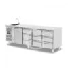 Tavolo Refrigerato 9 Cassetti 1 Porta Con Lavello,motore A Sinistra Prof. 700 Mm, Temp. +2°C/+8°C, Con Rubinetto -Vendite Gastrodomus tavolo refrigerato 9 cassetti 1 porta con lavellomotore a sinistra prof 700 mm temp 2c8c con rubinetto