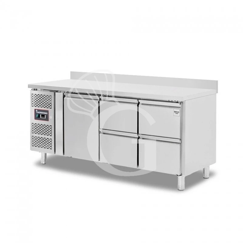Tavolo Refrigerato 4 Cassetti 1 Porta 700 Mm -2°C/+8°C Alzatina Motore A Sinistra 4 Tavolo Refrigerato 4 Cassetti 1 Porta 700 Mm -2°C/+8°C Alzatina Motore A Sinistra - immagine 2