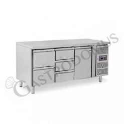 Tavolo Refrigerato 5 Cassetti 1 Porta 700 Mm -2°C/+8°C Per Gastronomia 15 Tavolo Refrigerato 5 Cassetti 1 Porta 700 Mm -2°C/+8°C Per Gastronomia -Vendite Gastrodomus tavolo refrigerato con 1 porta e 5 cassetti prof 700 e temperatura 2c8c 3