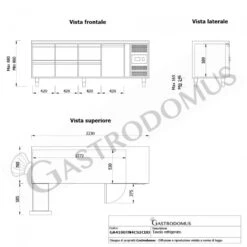 Tavolo Refrigerato 6 Cassetti 1 Porta 700 Mm -2°C/+8°C Per Gastronomia -Vendite Gastrodomus tavolo refrigerato con 1 porta e 6 cassetti prof 700 e temperatura 2c8c 7
