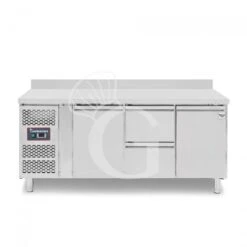Tavolo Refrigerato 2 Cassetti 2 Porte 700 Mm -2°C/+8°C Alzatina Motore A Sinistra