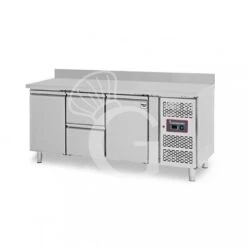 Tavolo Refrigerato 2 Cassetti 2 Porte 700 Mm -2°C/+8°C Alzatina Per Gastronomia -Vendite Gastrodomus tavolo refrigerato con 2 porte e 2 cassetti alzatina e prof 700 2c8c 8