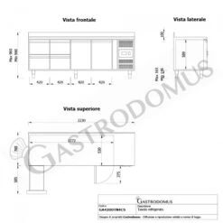 Tavolo Refrigerato 4 Cassetti 2 Porte 700 Mm -2°C/+8°C Alzatina Per Gastronomia -Vendite Gastrodomus tavolo refrigerato con 2 porte e 4 cassetti alzatina prof700 e temperatura 2c8c 8