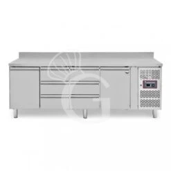Tavolo Refrigerato 6 Cassetti 2 Porte 700 Mm -2°C/+8°C Alzatina