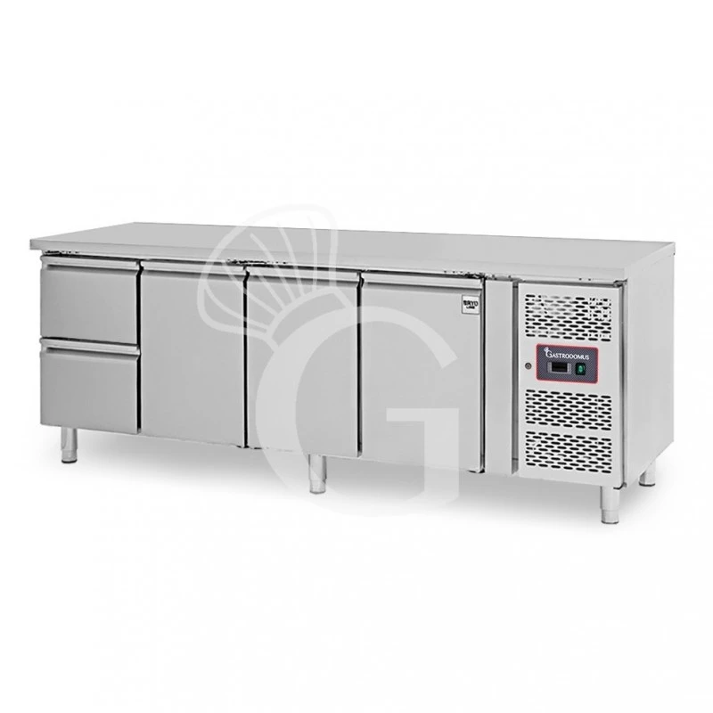Tavolo Refrigerato 2 Cassetti 3 Porte 700 Mm -2°C/+8°C Per Gastronomia 5 Tavolo Refrigerato 2 Cassetti 3 Porte 700 Mm -2°C/+8°C Per Gastronomia - immagine 3