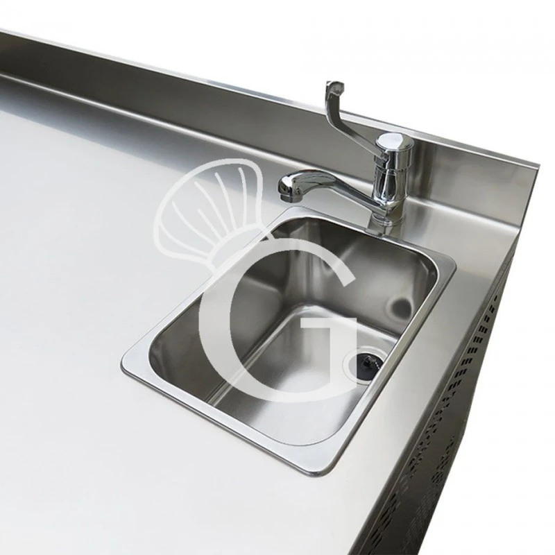 Tavolo Refrigerato Con Lavello 4 Porte Alzatina Prof. 700 Mm 0°C/10°C Classe Energetica C 5 Tavolo Refrigerato Con Lavello 4 Porte Alzatina Prof. 700 Mm 0°C/10°C Classe Energetica C - immagine 3