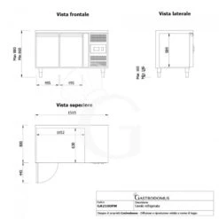 Tavolo Refrigerato Pasticceria 2 Porte -2°C/+8°C Classe Energetica C Piano In Granito Prof. 800 Mm - SECONDA SCELTA -Vendite Gastrodomus tavolo refrigerato pasticceria 2 porte prof 800 mm 2c8c piano in granito classe energetica c 27