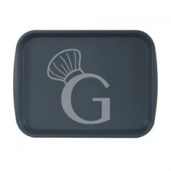 Vassoio Rettangolare In Polipropilene Colore Grigio Scuro - Dimensioni L 435 X P 310 X H 20 Mm