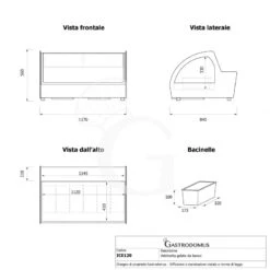 Vetrina Da Banco Per Gelato -13°/-22°C - L 1170 Mm X P 840 Mm X H 560 Mm -Vendite Gastrodomus vetrina da banco per gelato 13 22c l 1170 mm x p 840 mm x h 560 mm 7