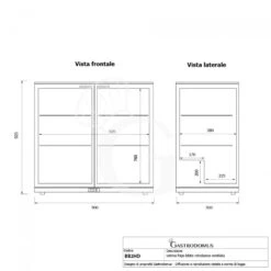 Vetrina Frigo Ventilata Da Banco O Retrobanco Orizzontale, 2 Porte Battenti 212 LT - Temperatura 2°C/+8°C -Vendite Gastrodomus vetrina frigo ventilata da banco o retrobanco orizzontale 2 porte battenti 212 lt temperatura 2c8c 6