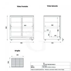 Vetrina Frigo Ventilata Da Banco O Retrobanco Orizzontale, 2 Porte Scorrevoli 191 LT - Temperatura 0°C/+10°C -Vendite Gastrodomus vetrina frigo ventilata da banco o retrobanco orizzontale 2 porte scorrevoli 191 lt temperatura 0c10c 9