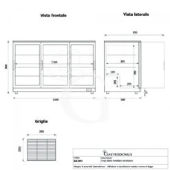 Vetrina Frigo Ventilata Da Banco O Retrobanco Orizzontale, 3 Porte Battenti 295 LT - Temperatura 0°C/+10°C 23 Vetrina Frigo Ventilata Da Banco O Retrobanco Orizzontale, 3 Porte Battenti 295 LT - Temperatura 0°C/+10°C -Vendite Gastrodomus vetrina frigo ventilata da banco o retrobanco orizzontale 3 porte battenti 295 lt temperatura 0c10c 10