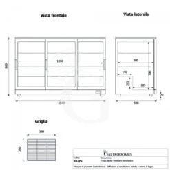 Vetrina Frigo Ventilata Da Banco O Retrobanco Orizzontale, 3 Porte Scorrevoli 295 LT - Temperatura 0°C/+10°C -Vendite Gastrodomus vetrina frigo ventilata da banco o retrobanco orizzontale 3 porte scorrevoli 295 lt temperatura 0c10c 10