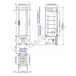 Vetrina Pasticceria Refrigerata Statico 250 LT +2°C/ +10°C 1 Lato Vetro -Vendite Gastrodomus vetrina pasticceria refrigerata statico 1 lato vetro 250 lt 2c 10c 2